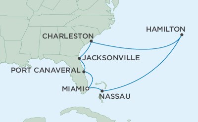 Regent Bermuda cruise map